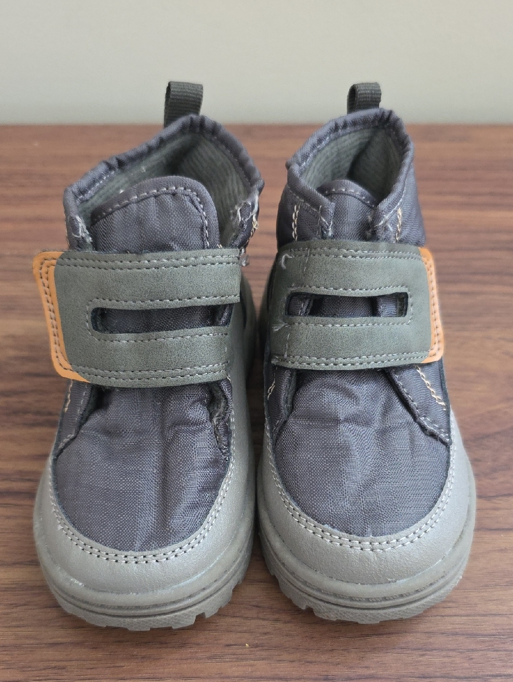 Carter's Gray and Olive Hook-and-Loop Kids Boots